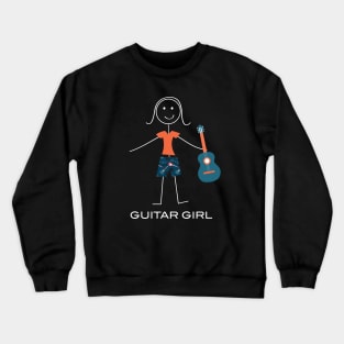 Funny Womens Guitar Girl Crewneck Sweatshirt